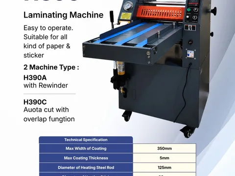 Mesin Laminating Kertas Hydraulic H390 - Lexia — Mesin Laminating Kertas