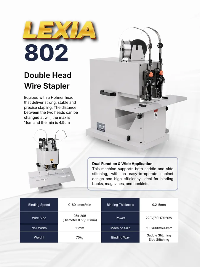 Mesin Jahit Kawat Double Head 802 - Lexia — Mesin Jahit Kawat