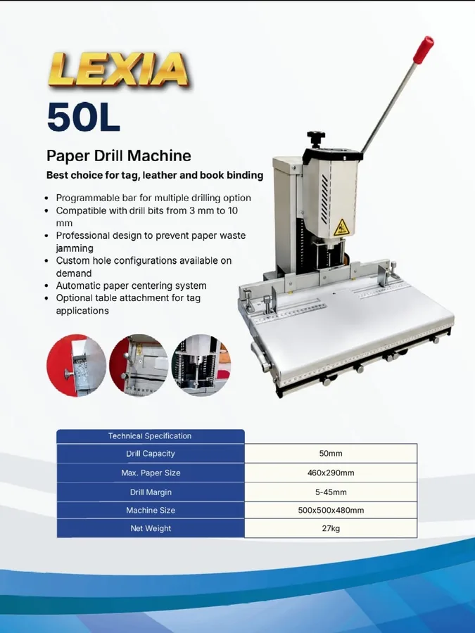 Mesin Pelubang Kertas 50L - Paper Drill - Lexia — Mesin Pelubang Kertas