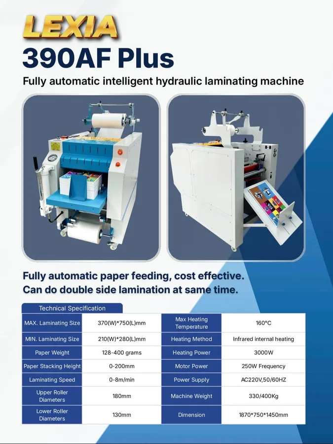 Mesin Laminating Kertas 390AF Plus - Lexia — Mesin Laminating Kertas